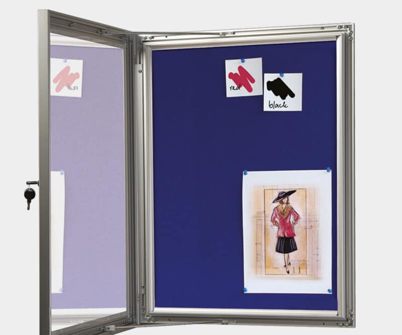 Lockable Pinnable Felt Notice Board - Image 2